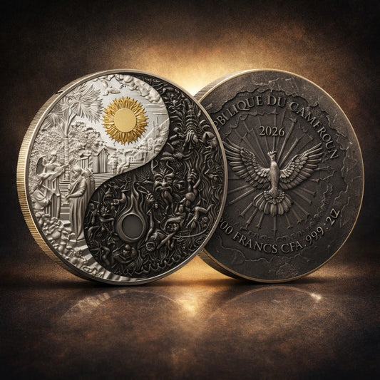 2026 Versus Heaven and Hell 3oz Silver Prooflike Gold-Plated Coin