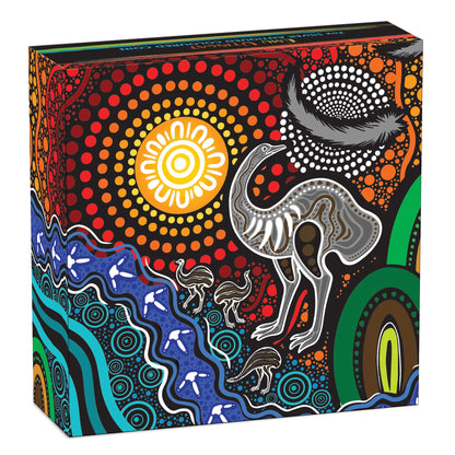 2025 Emu Utingat 2oz Silver Antiqued Coloured Coin