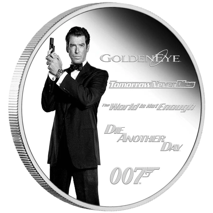 2024  perth mint James Bond Pierce Brosnan  1oz Silver Proof Coin