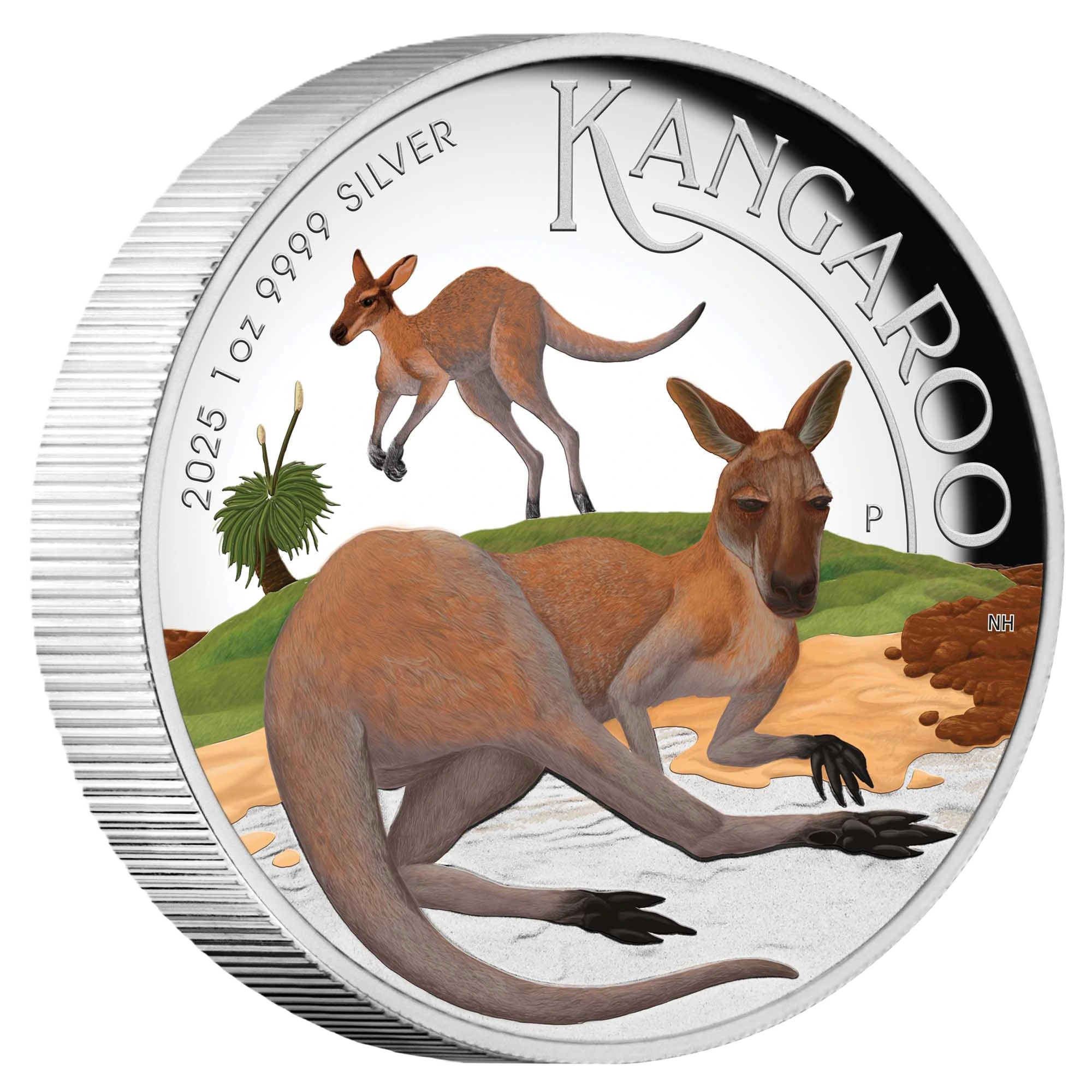 2025 Perth Mint Kangaroo 1oz Silver Proof Coloured High Relief Coin