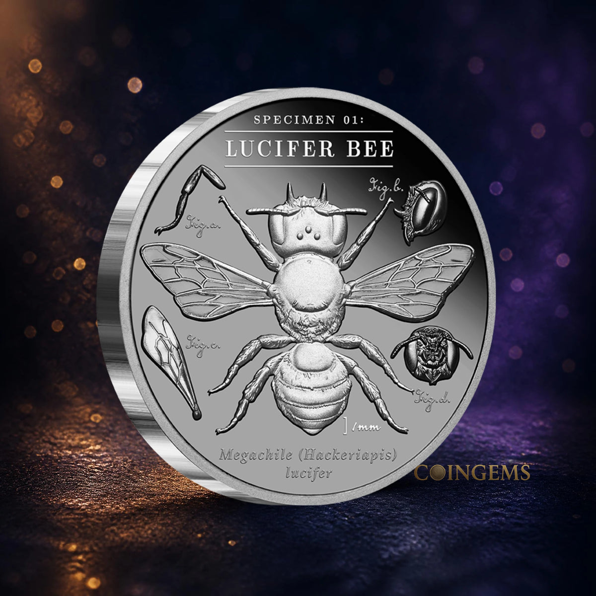 2026 Niue Dark Lucifer Bee 2oz Silver Black Proof Coin