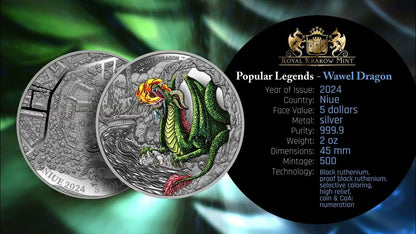2024 Niue Dragon 2oz Silver High Relief Coin