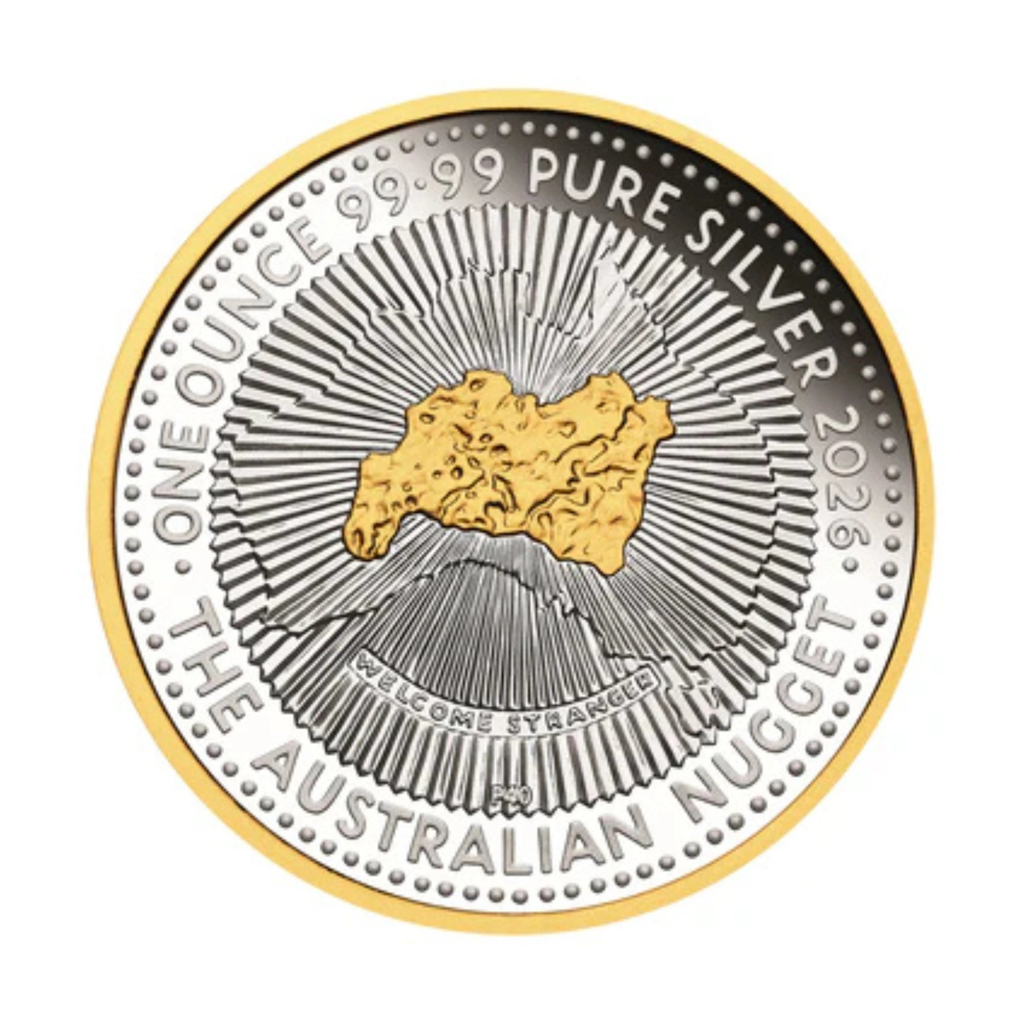 2026 Perth Mint Australian Nugget 40th Anniversary 1oz Silver Proof Gilded Coin