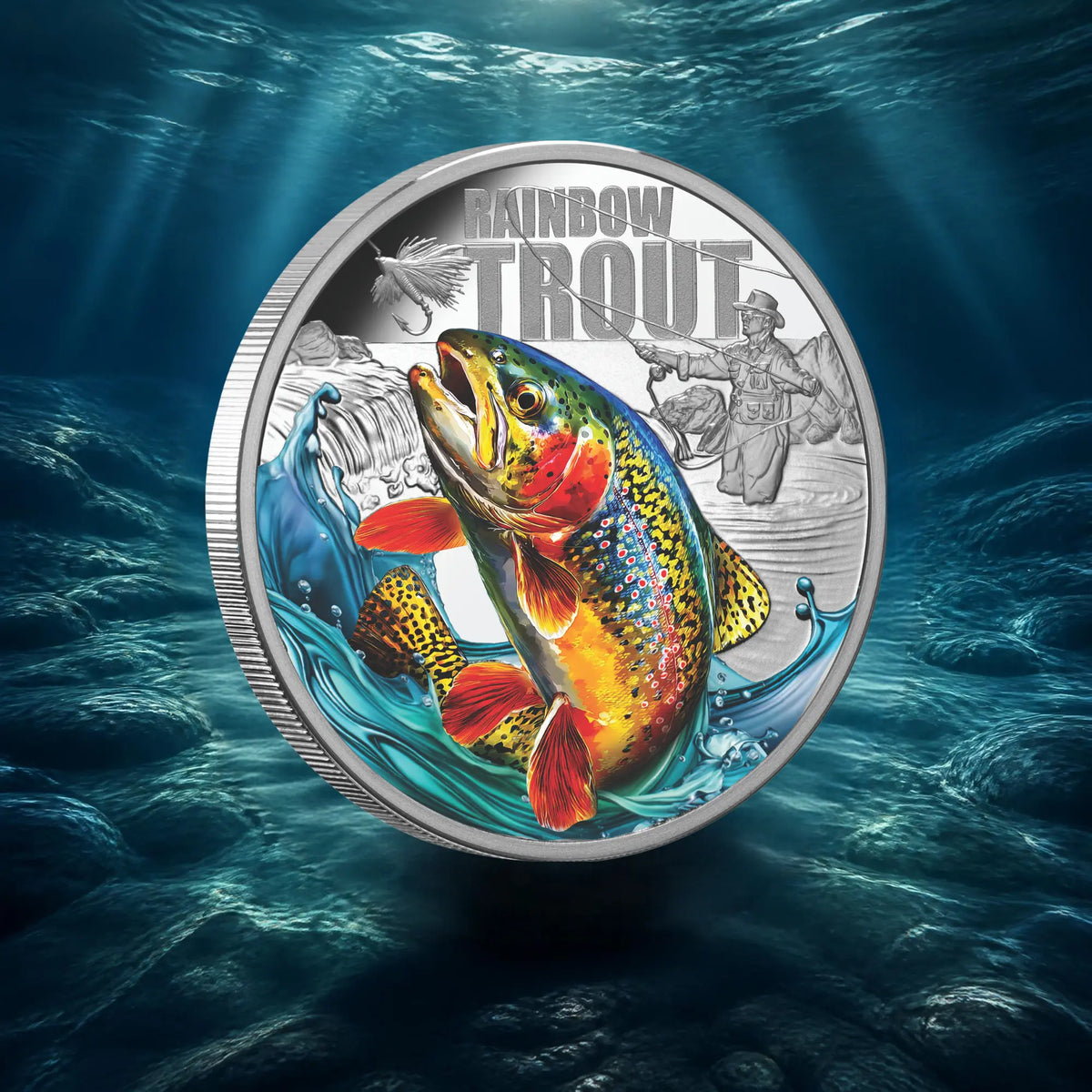 2027 Niue Rainbow Trout 1oz Silver Proof Coloured Coin