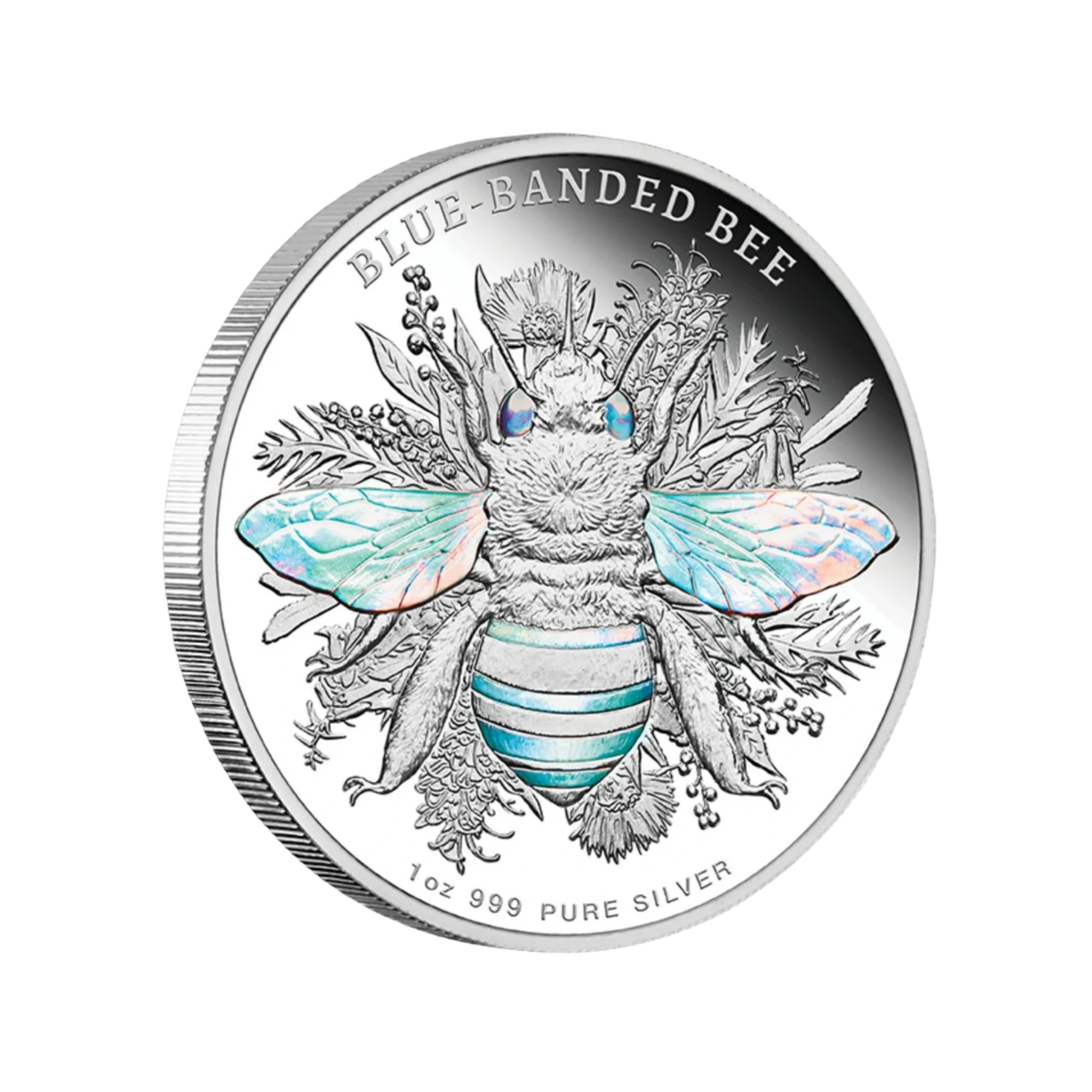 2025 Niue Blue Banded Bee 1oz Silver Proof Hologram Coin