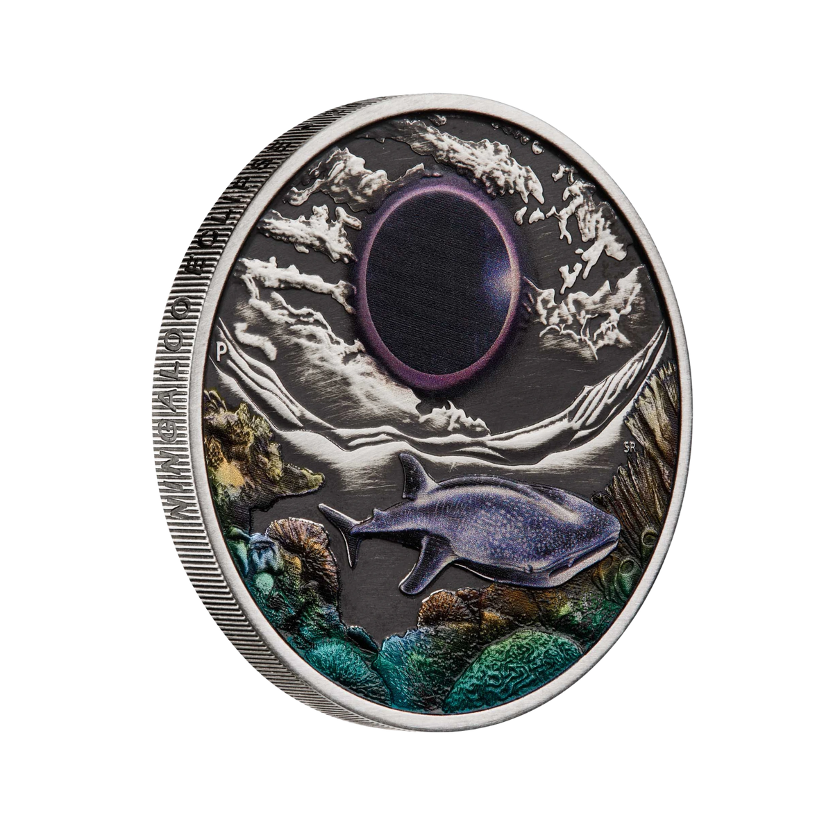 2023 Perth Mint Ningaloo Eclipse 2oz Silver Antiqued Coloured Coin