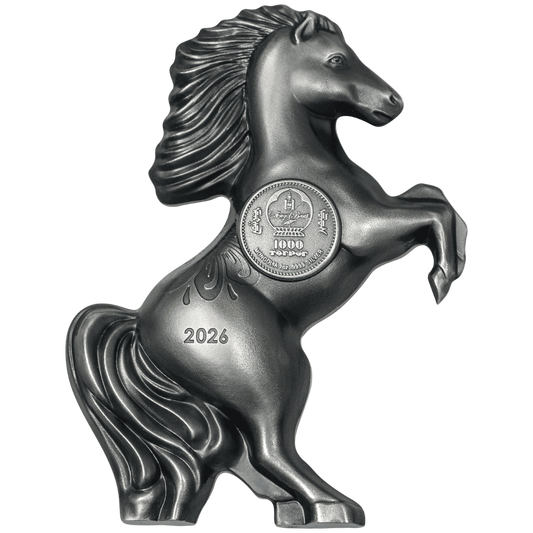 2026 Mongolia Lunar Year Wild Horse 1oz Silver Proof Coin - 999 mintage only