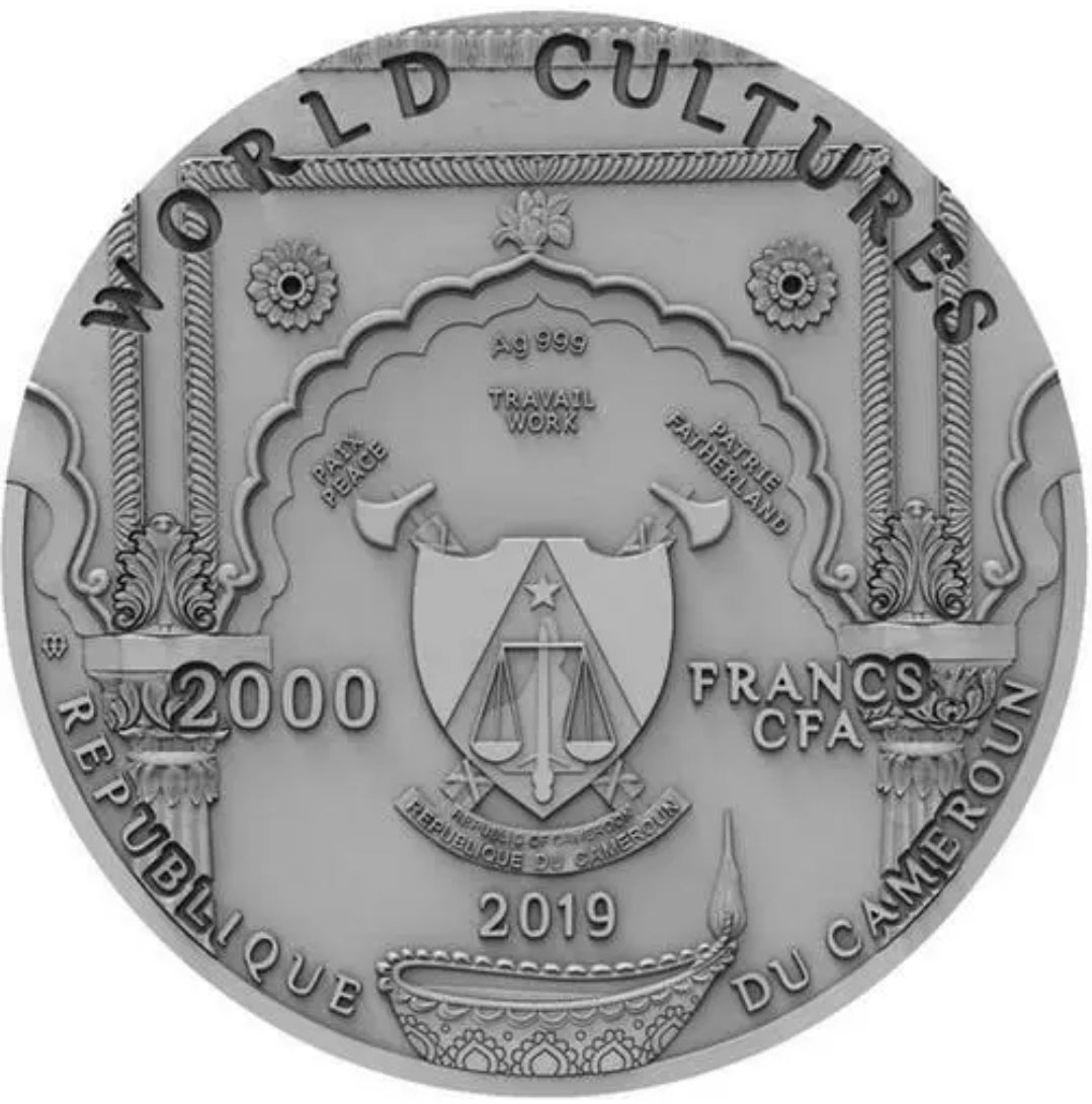 2019 Cameroon World Cultures – Ganesha 2 oz silver antique coin
