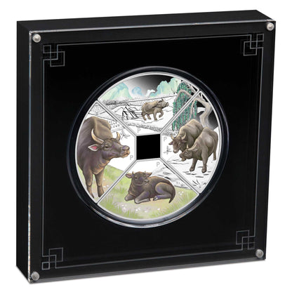 2021 Perth Mint Year of the Ox Quadrant  1oz Silver Proof Four-Coin Set