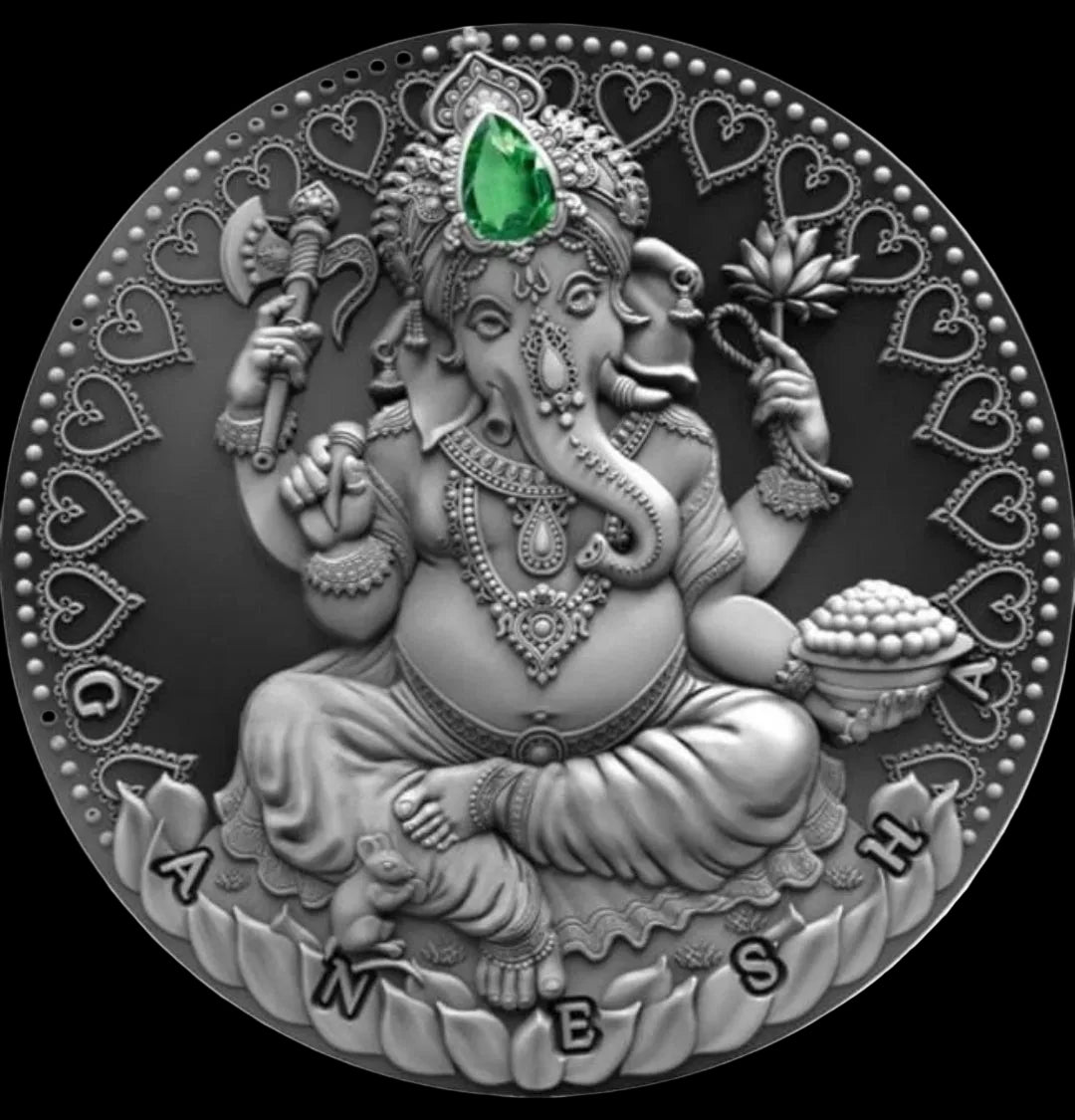 2019 Cameroon World Cultures – Ganesha 2 oz silver antique coin