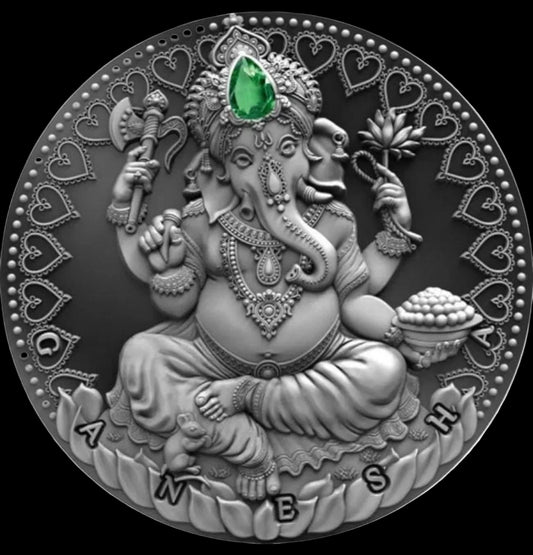 2019 Cameroon World Cultures – Ganesha 2 oz silver antique coin