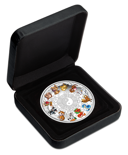 2025 Perth Mint Twelve Baby Lunar Animals 5oz Silver Proof Coloured Coin - Cert 20