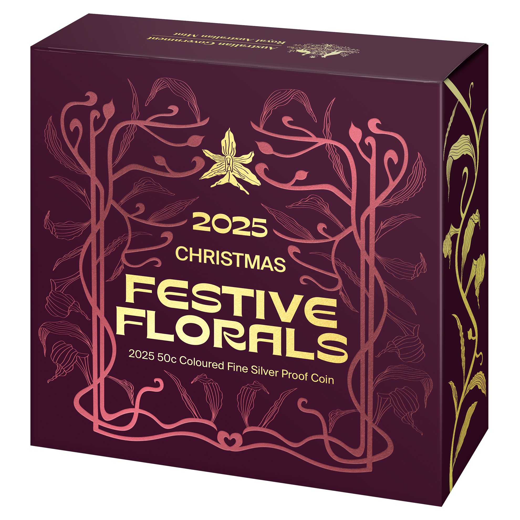 2025 RAM Christmas Festive Florals - 50c Silver Proof Coin