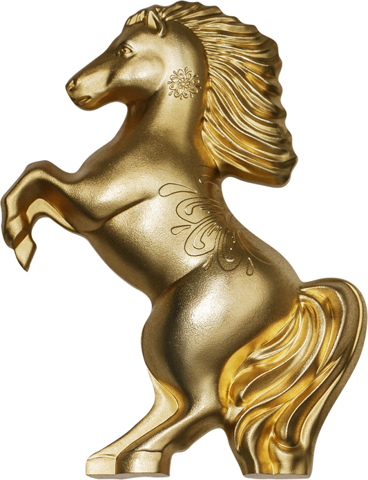 2026 Mongolia Lunar Year  Wild Horse 1oz Gilded Silver Proof Coin - 888 mintage only