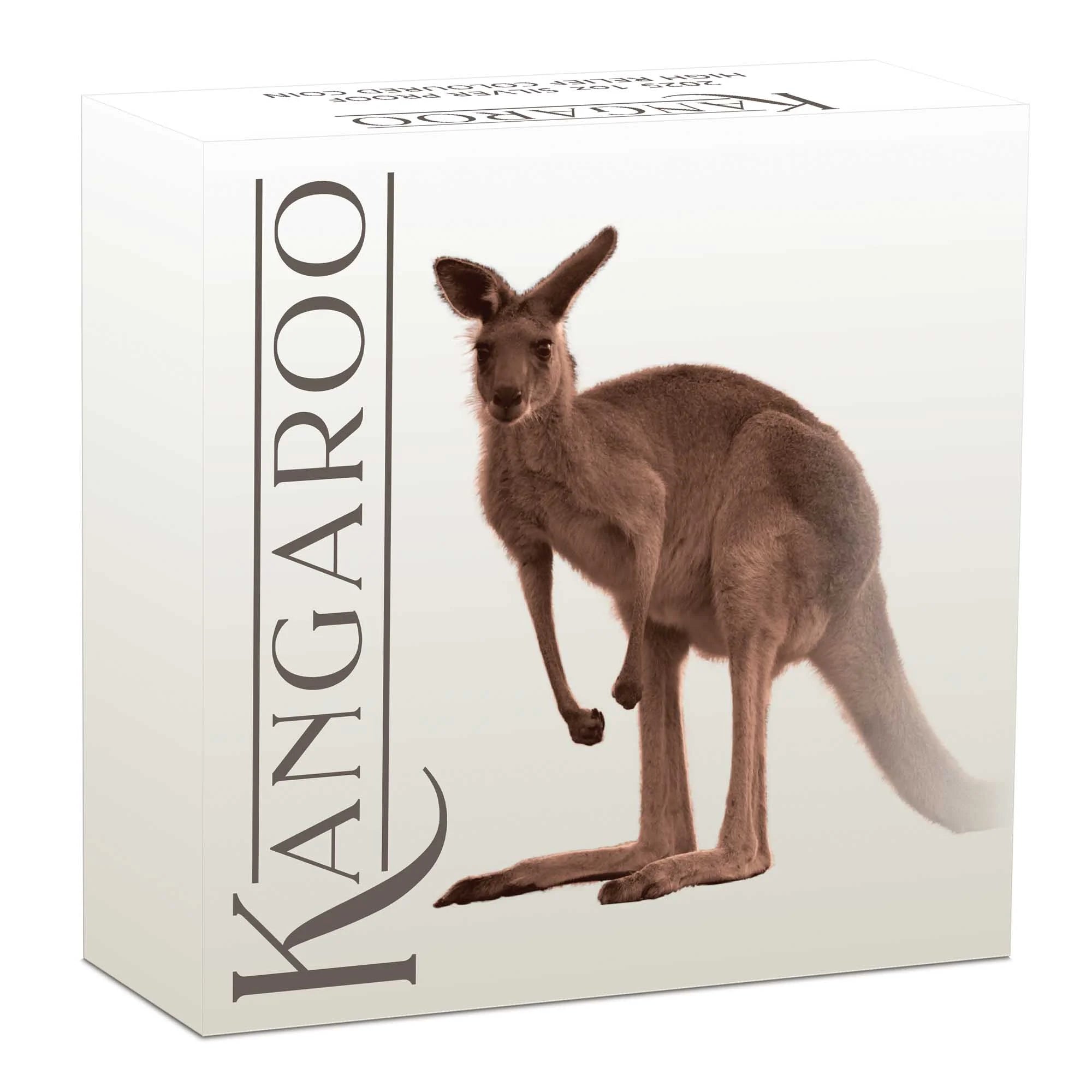 2025 Perth Mint Kangaroo 1oz Silver Proof Coloured High Relief Coin