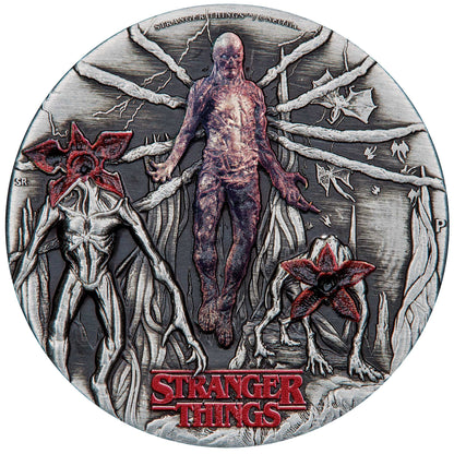 2026 Stranger Things Villains 2oz Silver Antiqued Coloured Coin Pre order