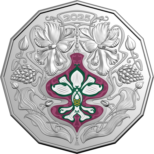 2025 RAM Christmas Festive Florals - 50c Uncirculated Coin - 5 coin set.