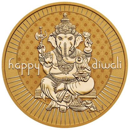 2024 Perth Mint Happy Diwali 1oz Silver Gilded Medallion