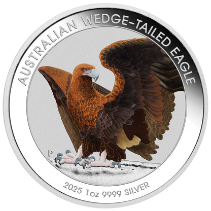 2025 Perth Mint Wedge-tailed Eagle 1oz Silver Coloured Coin in Card