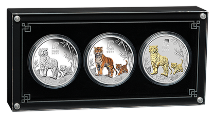 2022 Perth Mint Lunar Tiger 1oz Silver Trio Coin Set