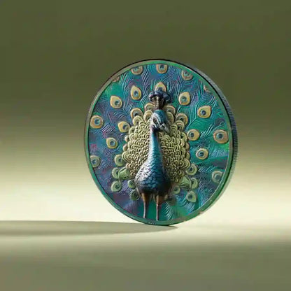 🦚 2025 Cook Islands Spectrum Peacock $5 1oz Prisma Plated Silver Proof Coin
