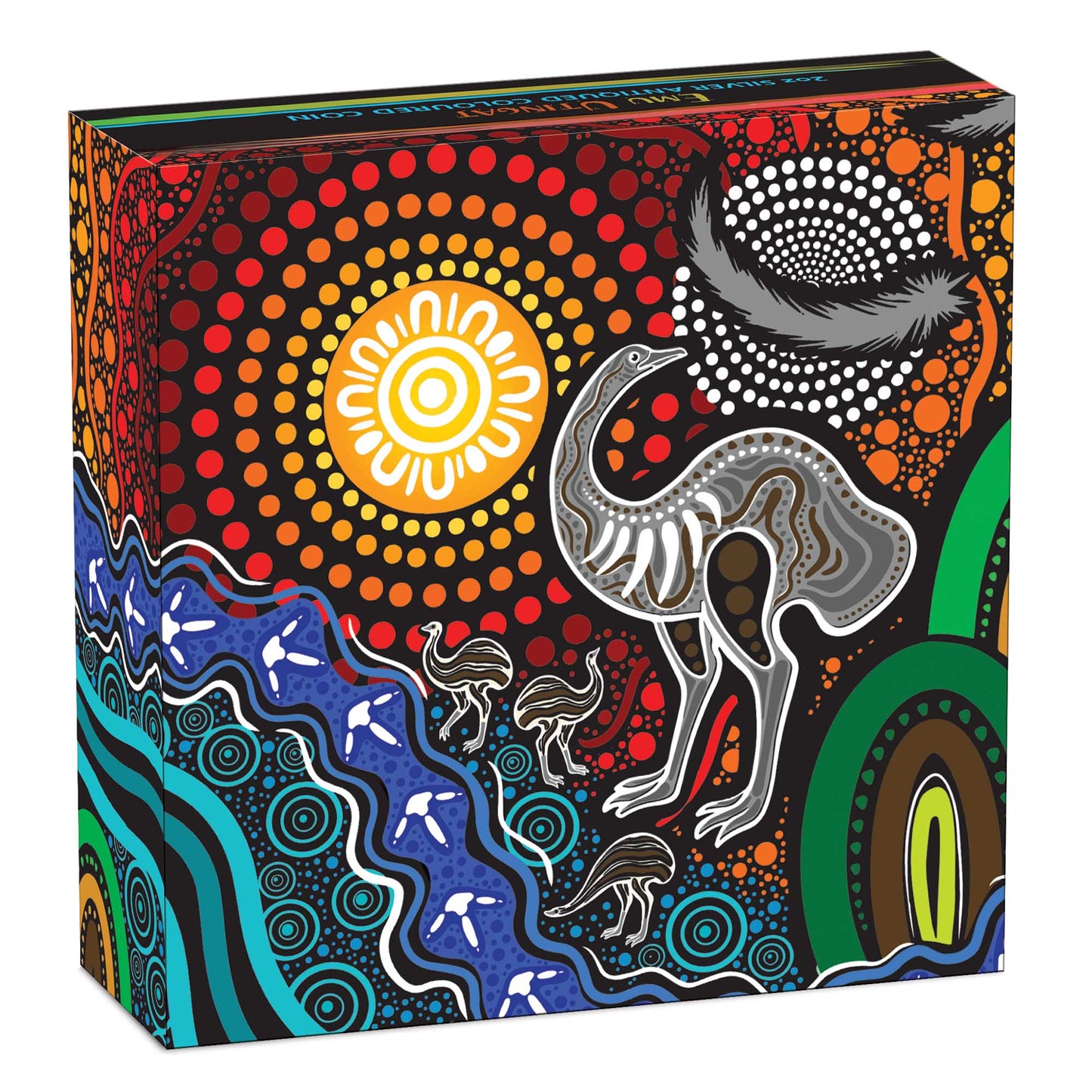 2025 Perth Mint Emu Utingat 2oz Silver Antiqued Coloured Coin