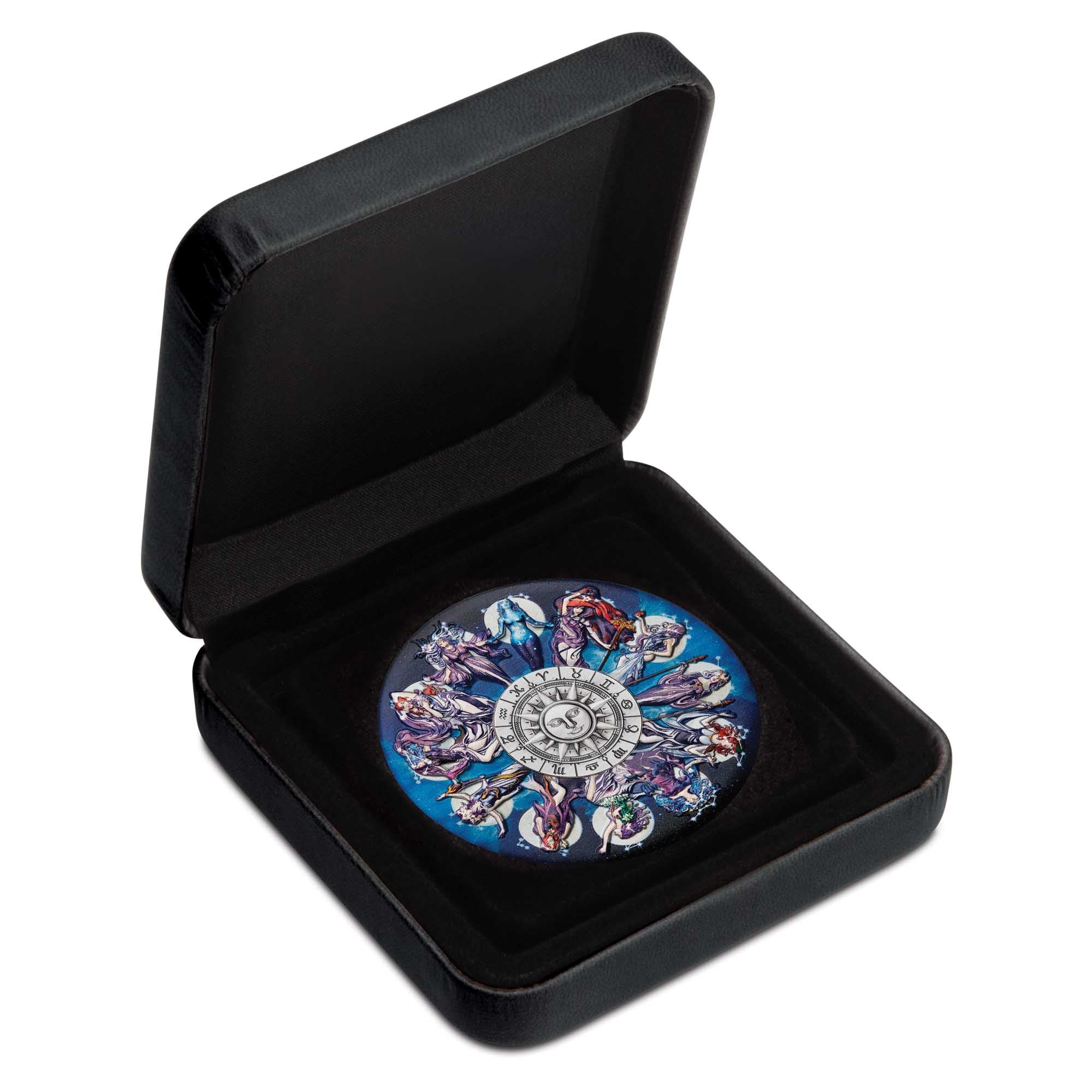2025 Perth Mint Zodiac Signs and Goddesses 5oz Silver Antiqued Coloured Coin