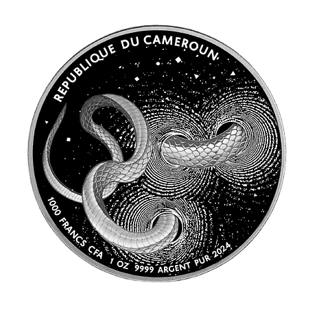 🐍2024 Cameroon Snake 1oz Silver Proof High Relief Coin