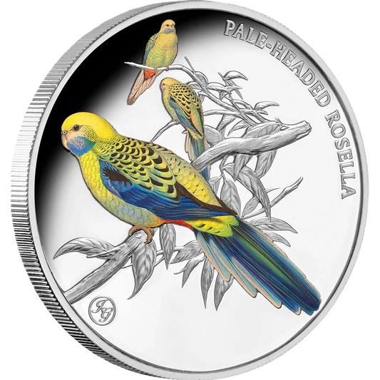 2026 Niue Birds of Australia Pale-headed Rosella 1oz Silver Coloured Proof Coin