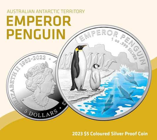 2023 Royal Australian Mint Emperor Penguin Coloured Silver Proof Coin