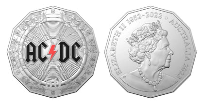 2023 RAM AC/DC 50th Anniversary 50c Coloured Uncirculated Coin