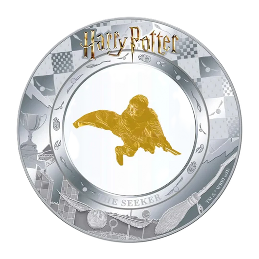 2022 Samoa Harry Potter The Seeker 2oz Silver Prooflike 24k Gold Inlay Coin