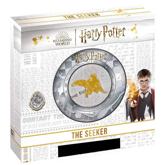 2022 Samoa Harry Potter The Seeker 2oz Silver Prooflike 24k Gold Inlay Coin