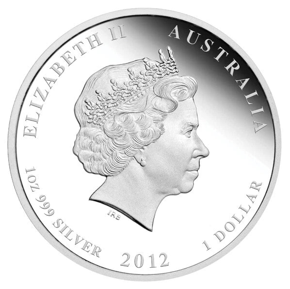 2012 Perth mint Dragon 1oz Silver Red Coloured Proof Coin