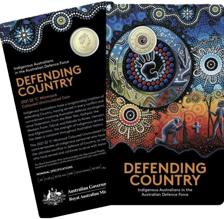2021 Royal Australian Mint Indigenous Military Services C Mintmark Coin on card