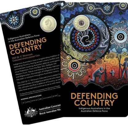 2021 Royal Australian Mint Indigenous Military Services C Mintmark Coin on card