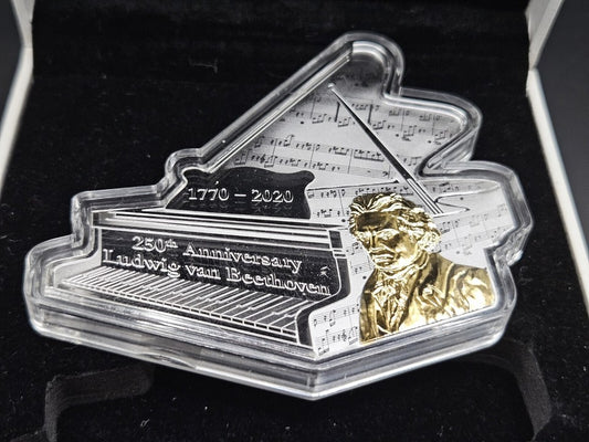 2020 Solomon Ludwig van Beethoven Piano  5oz Silver Proof Coin