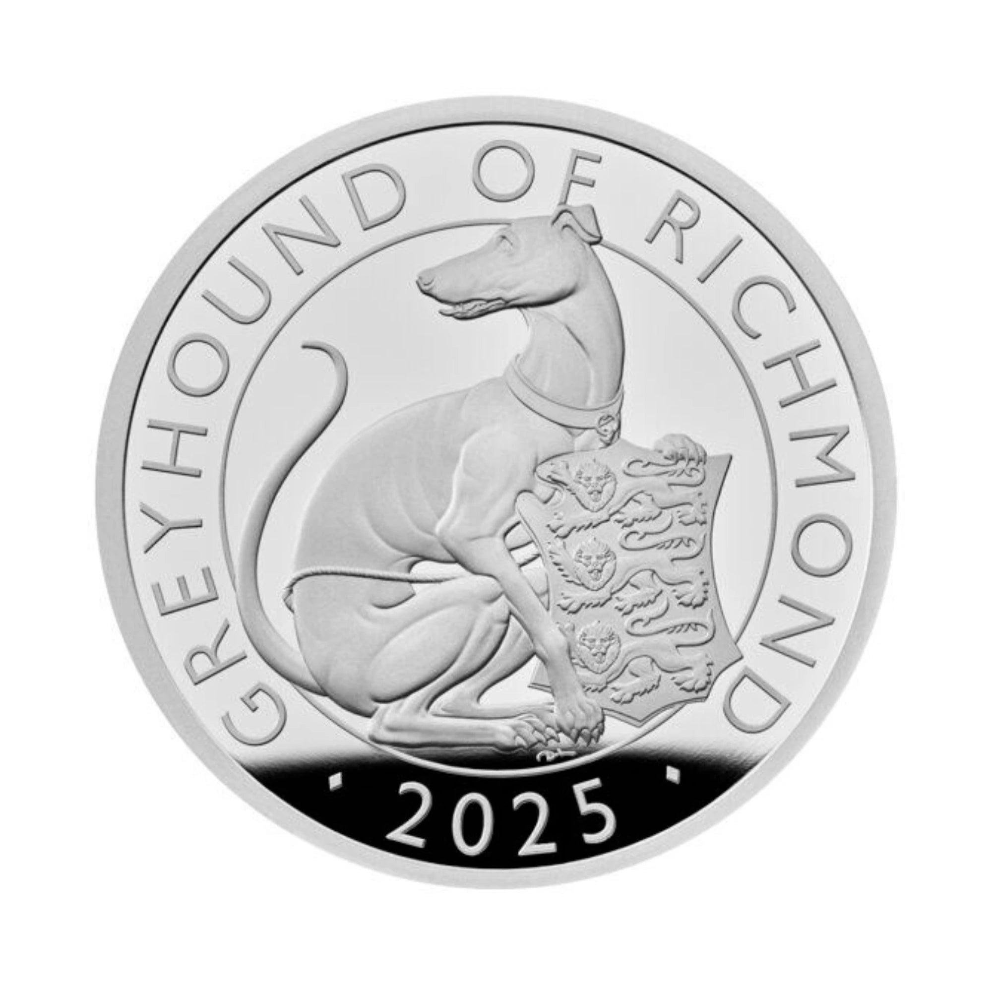 2025 Royal Mint Tudor Beasts Greyhound of Richmond 1oz Silver Proof Coin