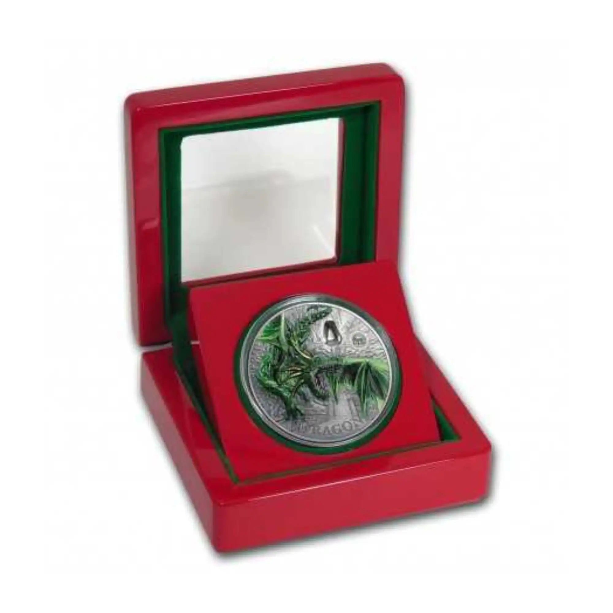 2019 Palau Mythical Creatures Green Dragon 2oz Silver Antiqued Coin