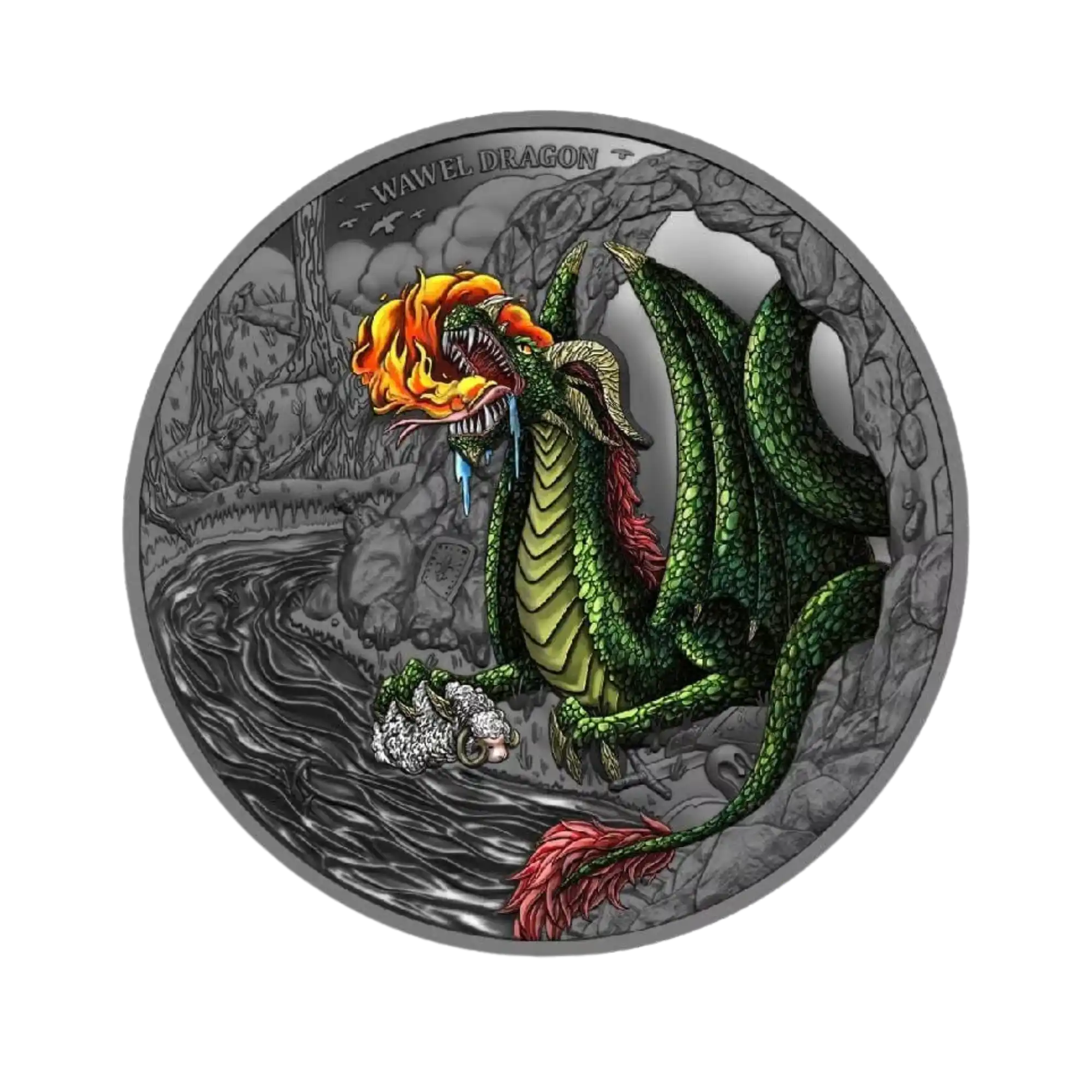 2024 Niue Popular Legends Wawel Dragon 2oz Silver HR Coin