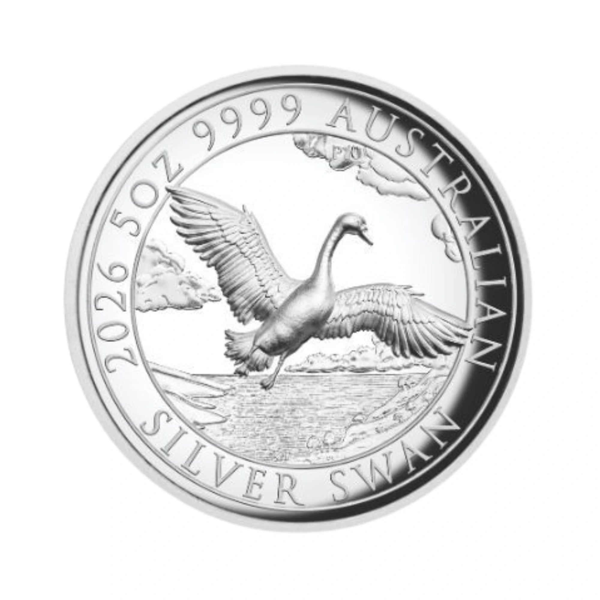 2026 Perth Mint Swan 5oz Silver Proof High Relief Coin