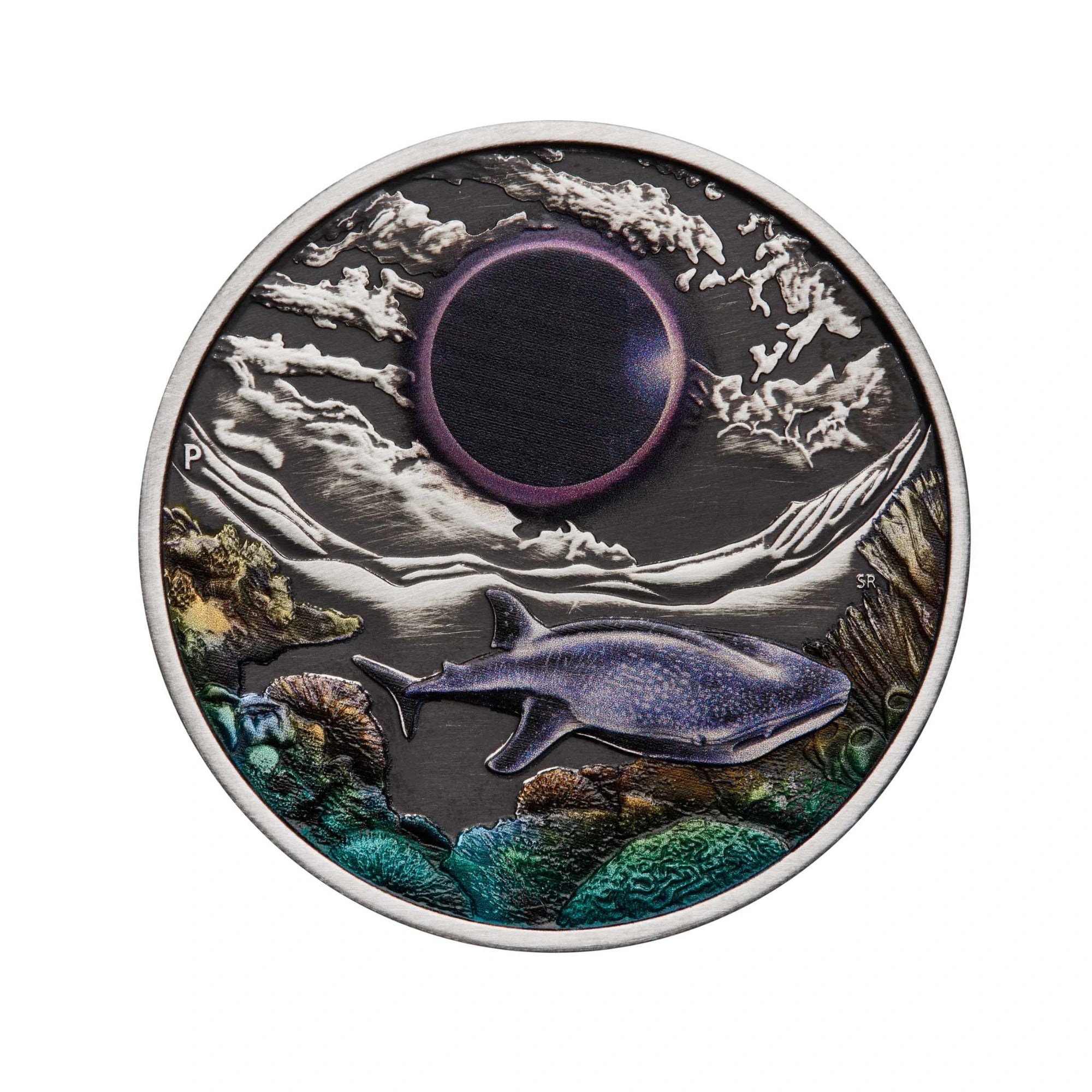 2023 Perth Mint Ningaloo Eclipse 2oz Silver Antiqued Coloured Coin