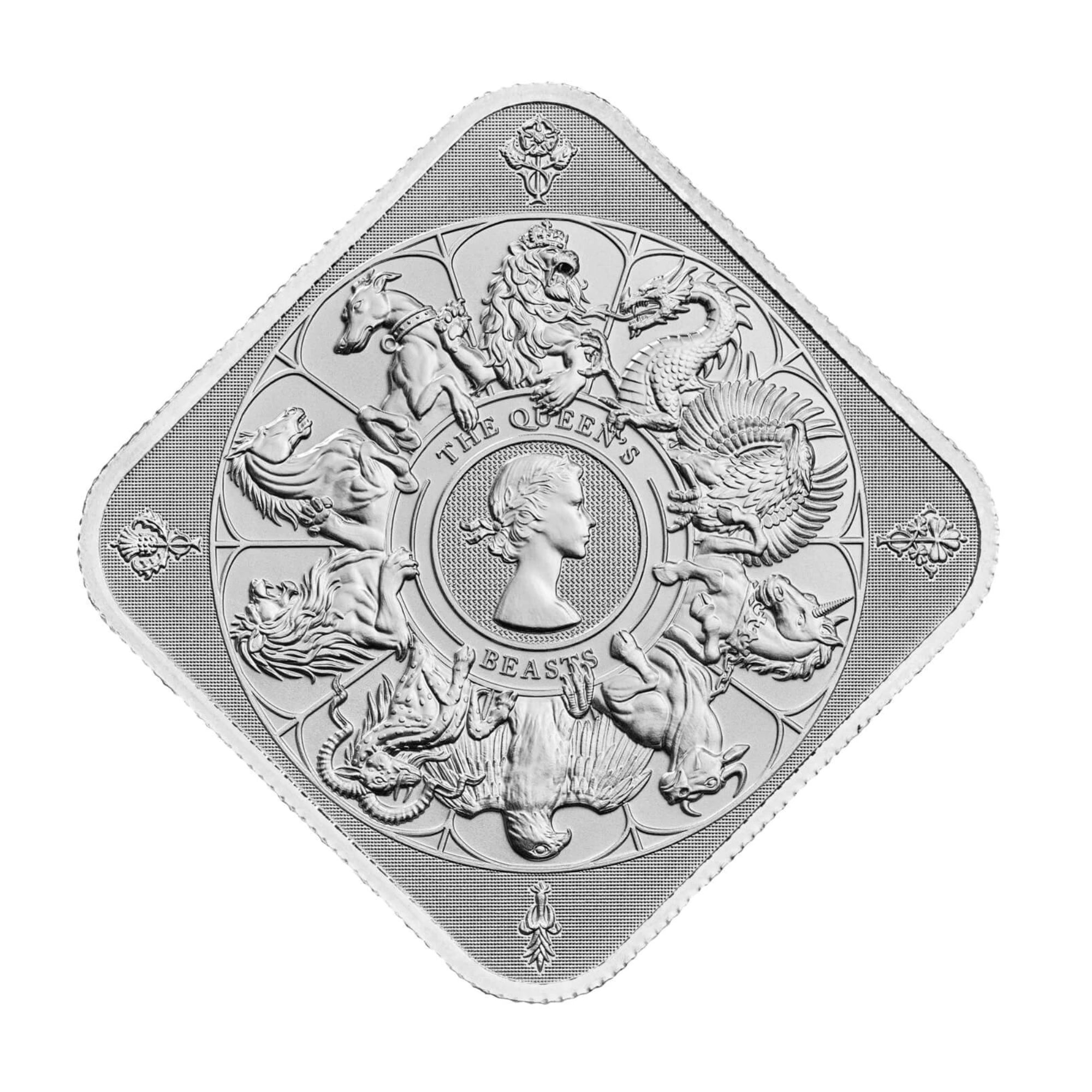 The Queen's Beasts 1oz Silver Bullion Bar on card