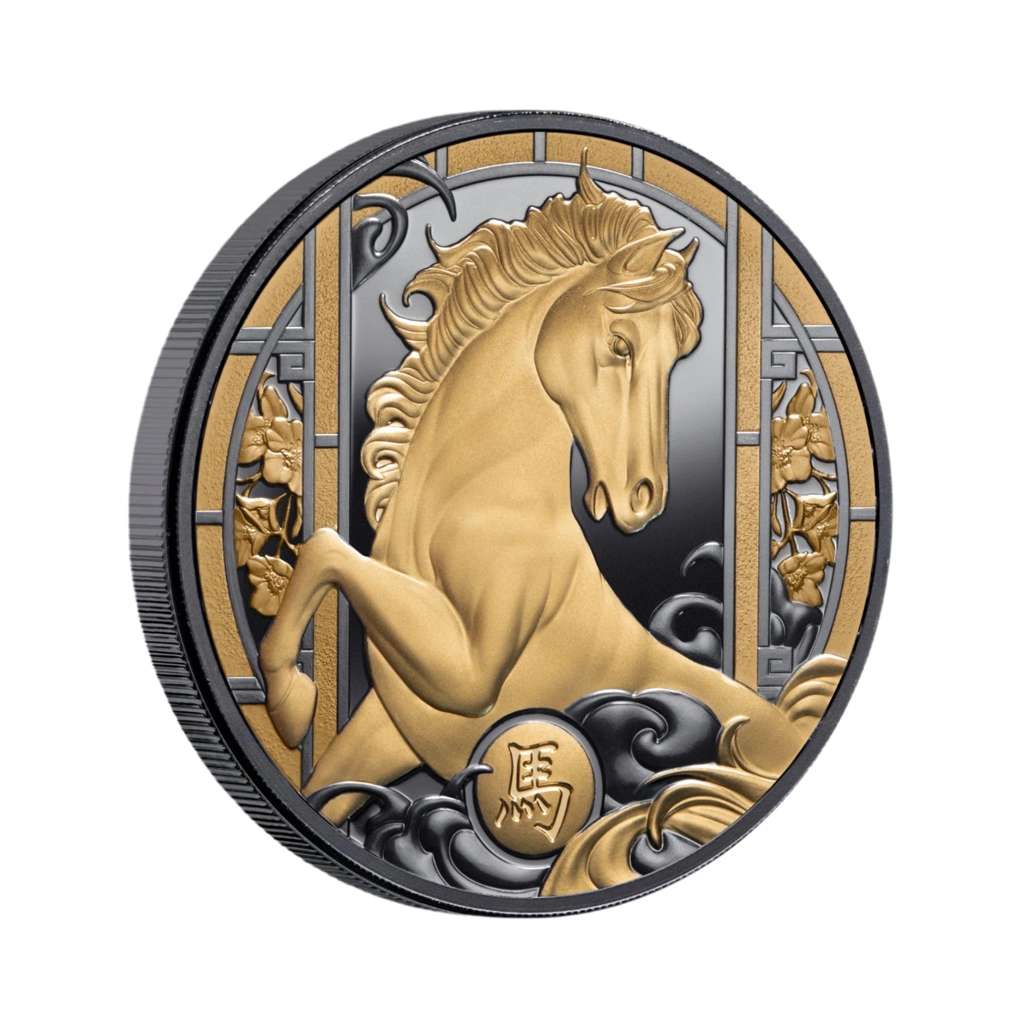 2026 Niue Lunar Horse 1oz & 5oz Silver Black Proof Gold-Plated 2-Coin Collection