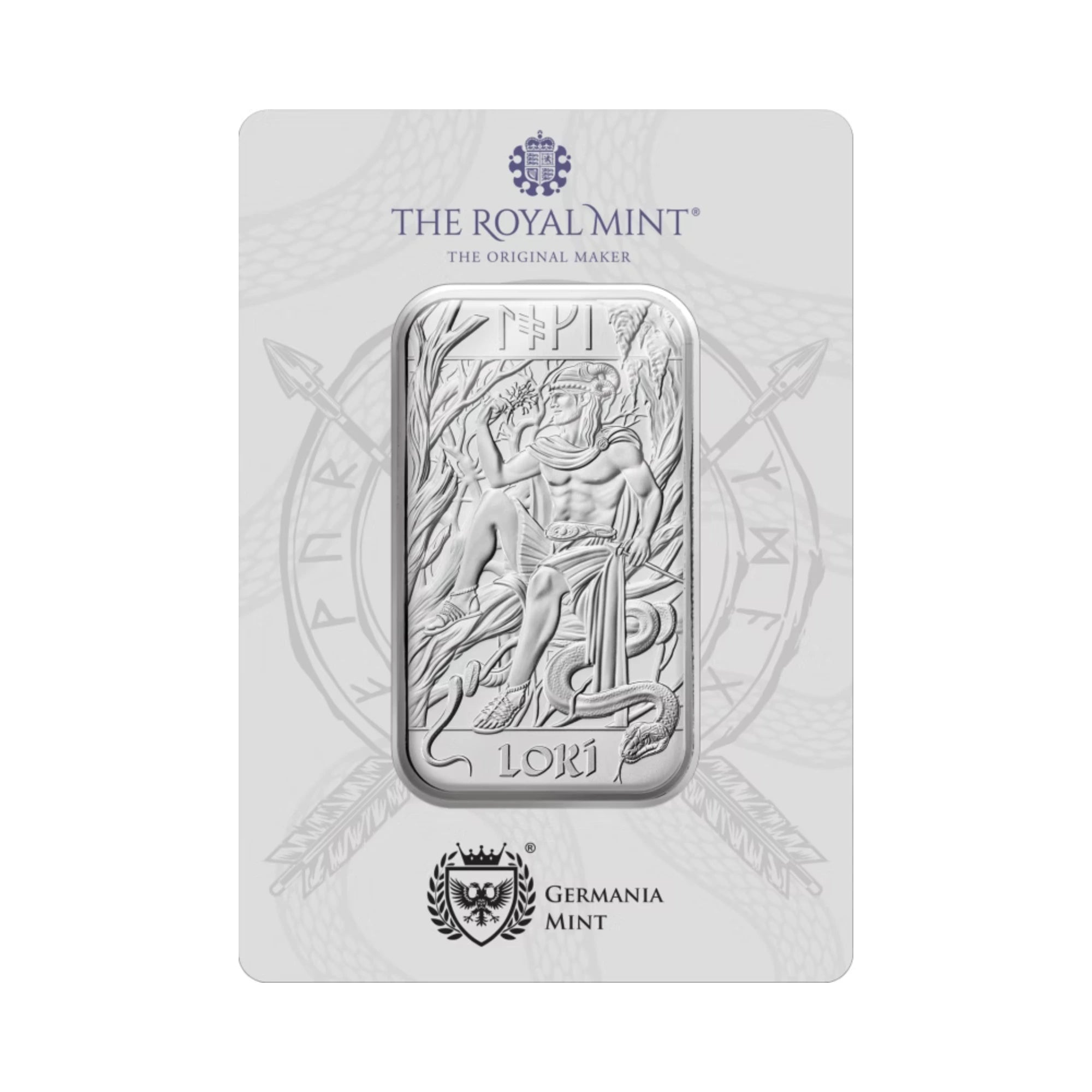 2025 The Royal Mint Norse Gods Loki 1oz Silver Bullion Bar