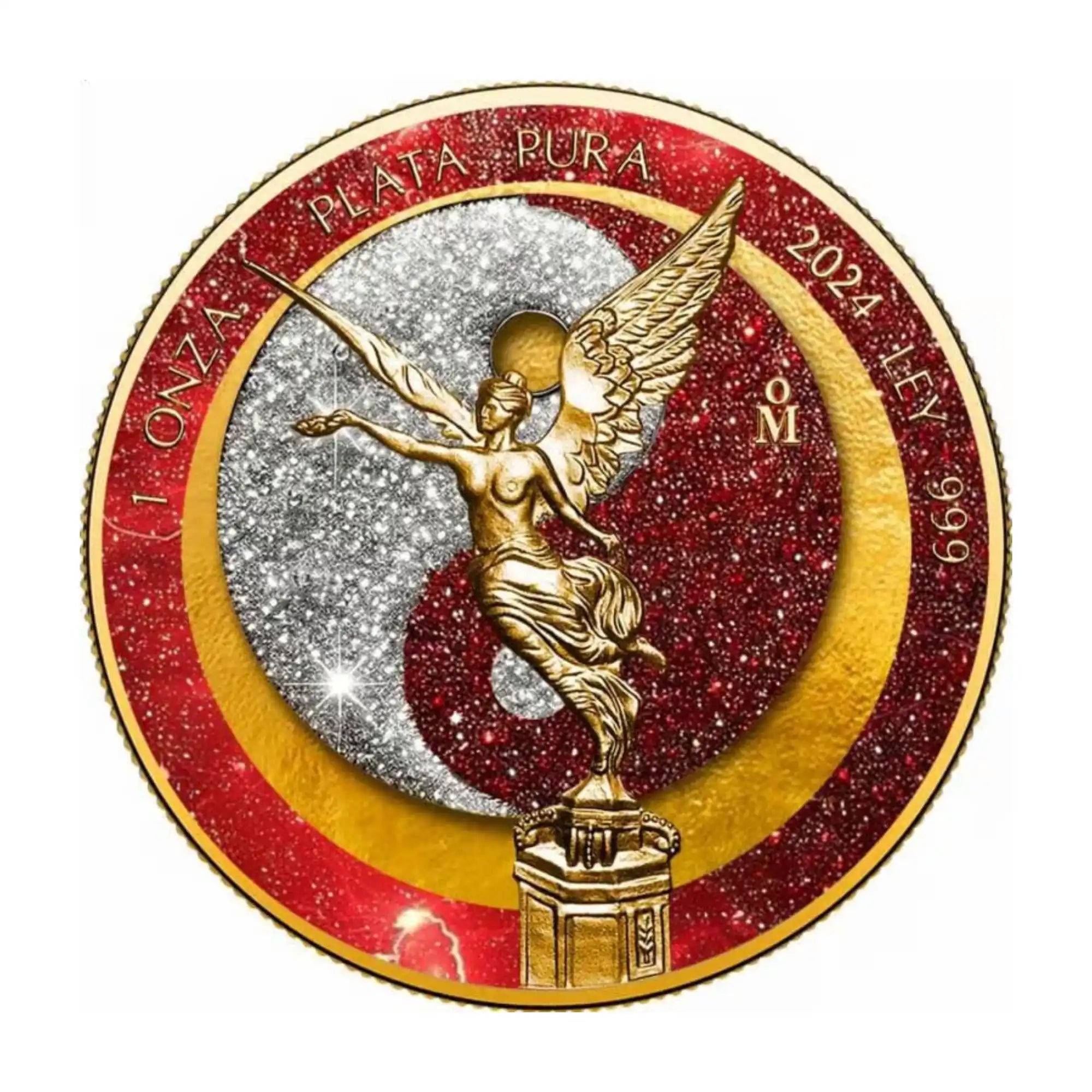 2024 Mexico Libertad Sun & Moon Yin Yang Red Edition 1oz Silver BU Coin
