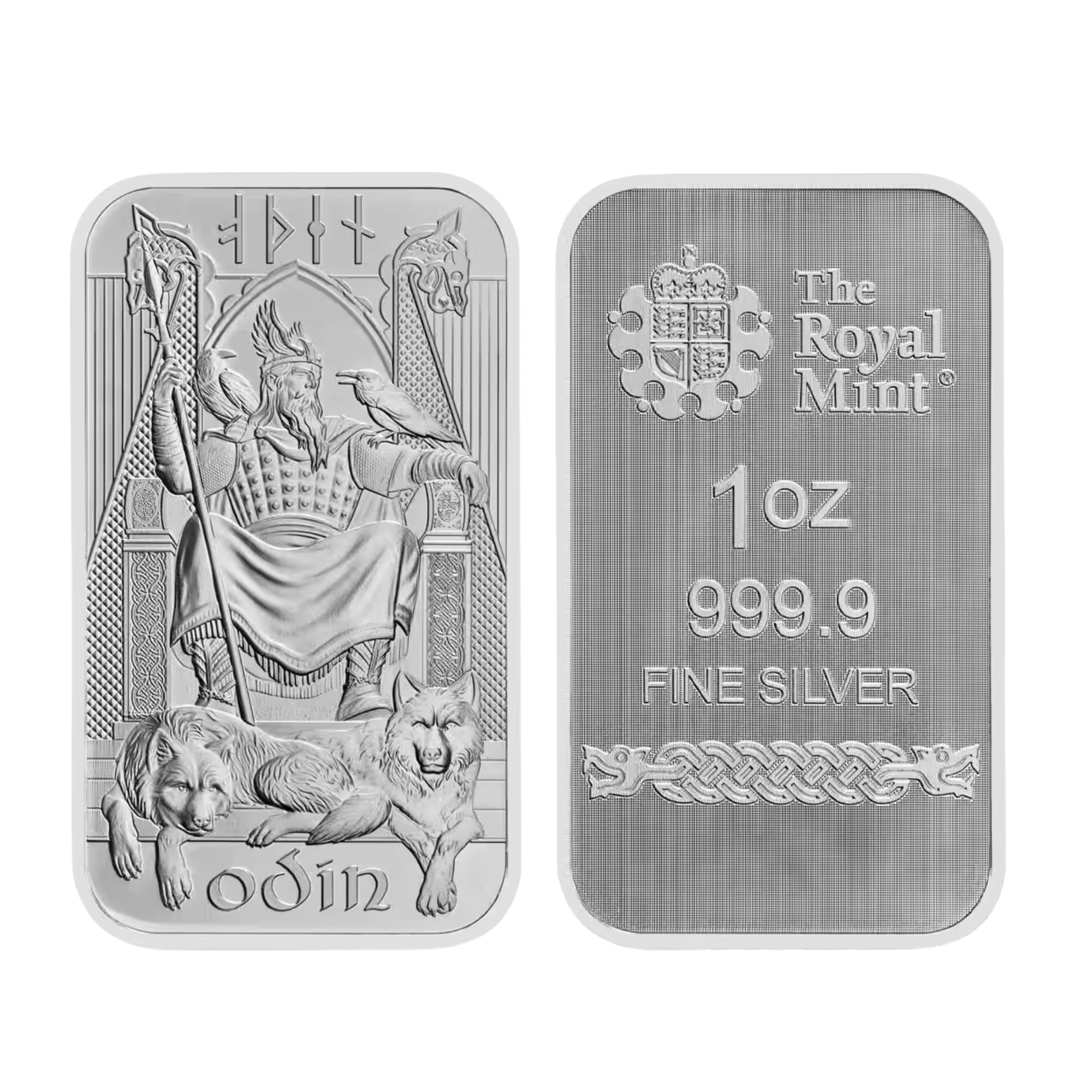 The Royal Mint Norse Gods Odin 1oz Silver Bullion Bar