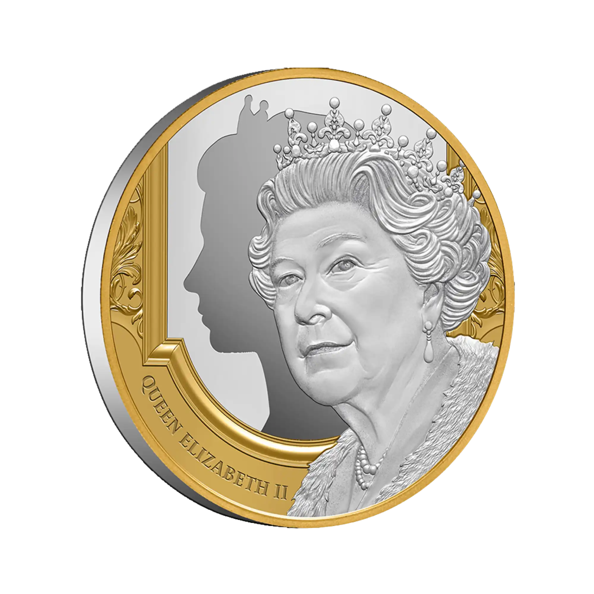 2022 Niue QE II Tribute 1oz Silver Proof Gold Plated Coin