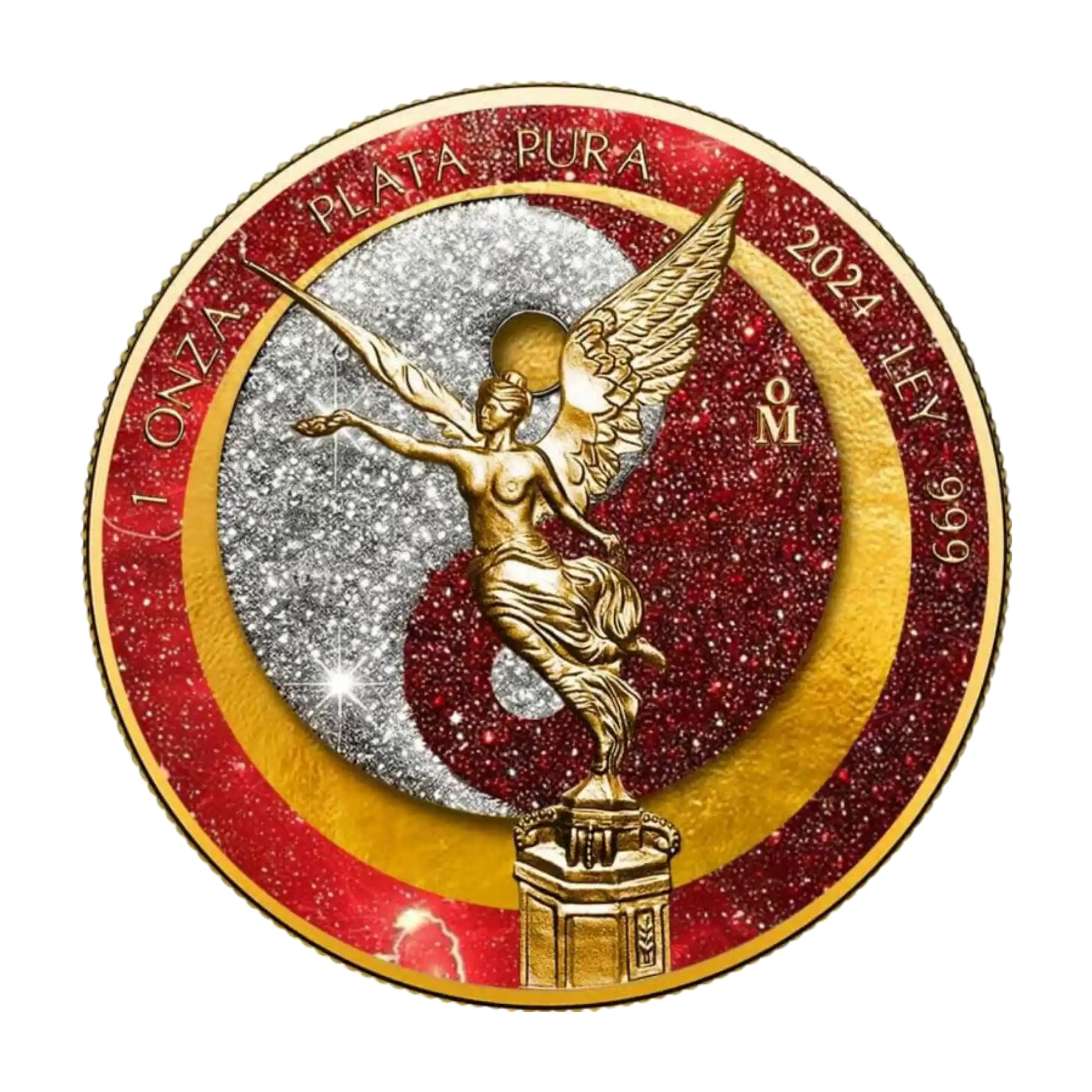2024 Mexico Libertad Sun & Moon Yin Yang Red Edition 1oz Silver BU Coin