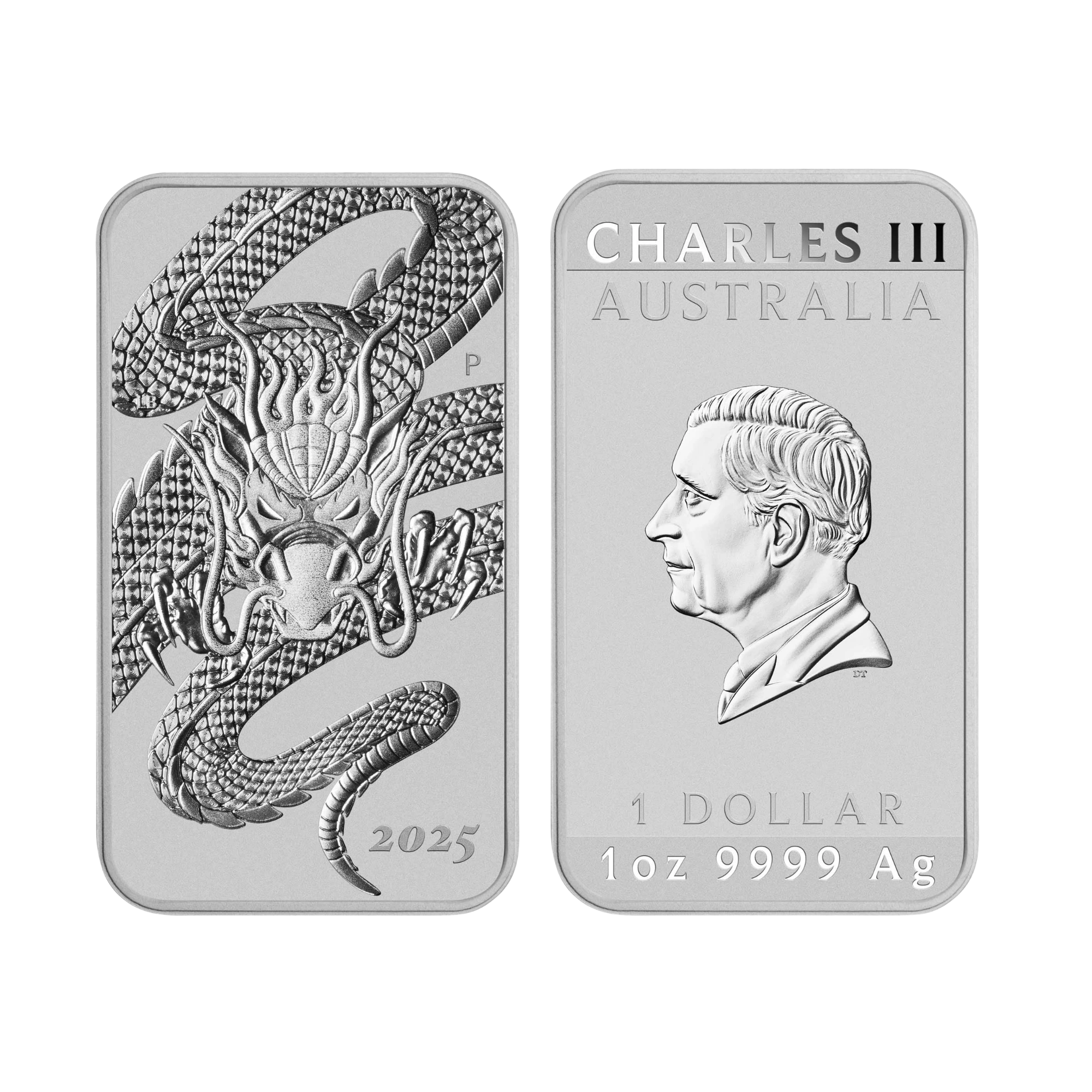 2025 Perth Mint Dragon 1oz Silver Rectangular Bullion Coin